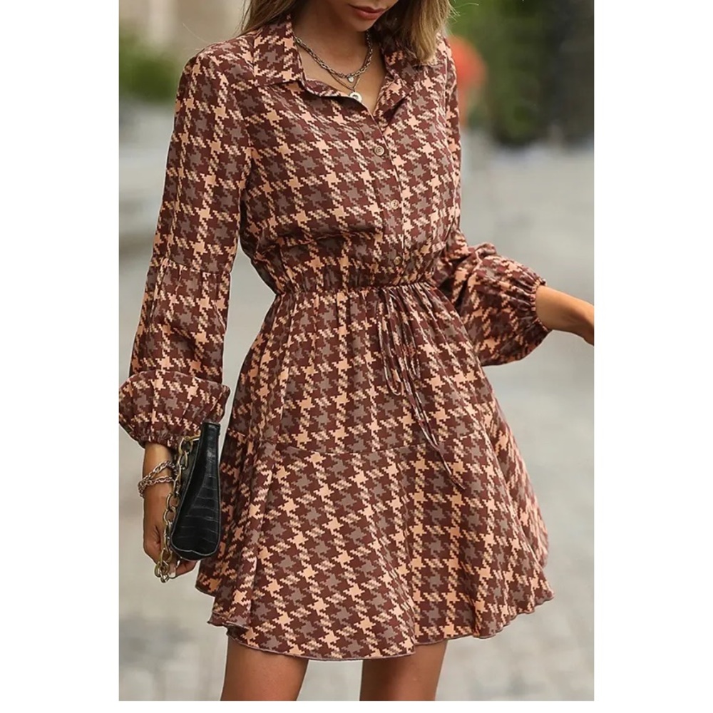 Houndstooth Ruffle Dress - Picture 2 of 4